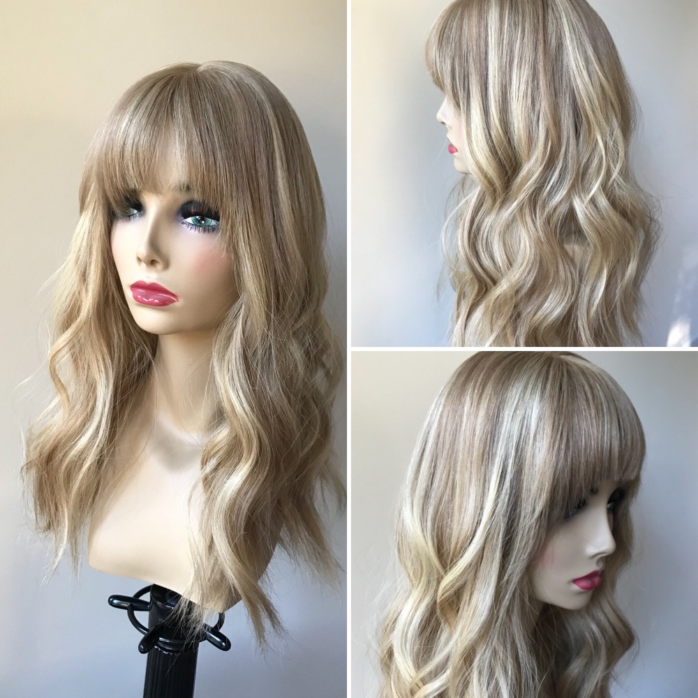 Highline Wigs topper for hair loss with bangs